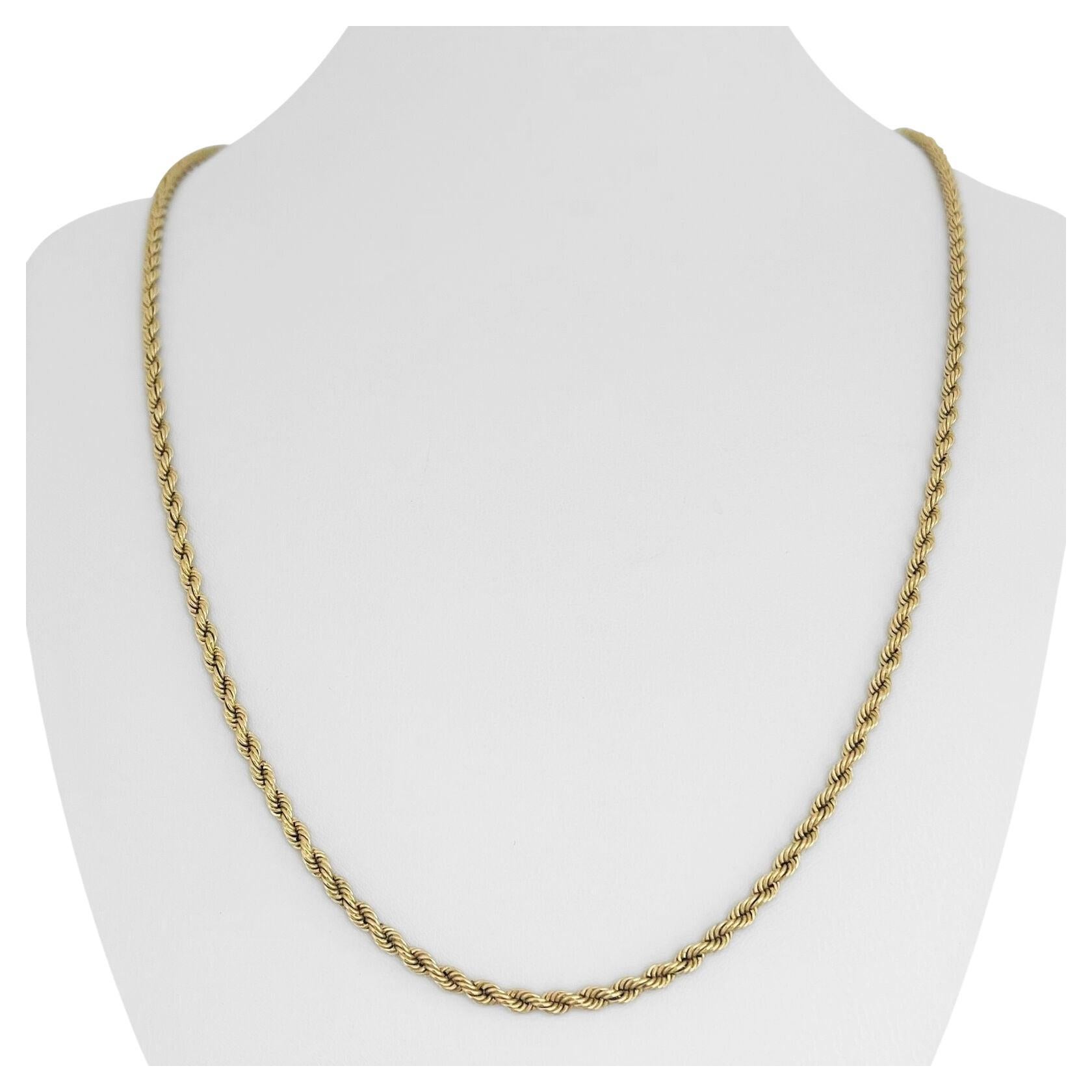 Designer Rope Necklace Gold Chain Solid 18 Karat Yellow Gold For Sale