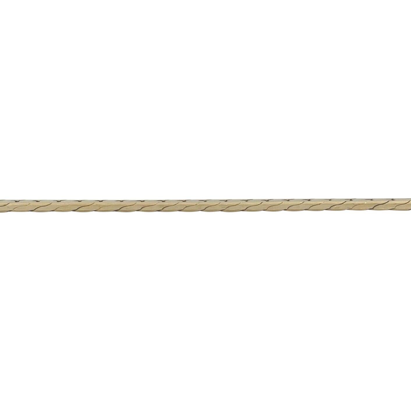 Women's or Men's 14 Karat Yellow Gold Solid Thick Beveled Edge Herringbone Necklace
