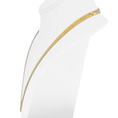 14 Karat Yellow Gold Solid Thick Herringbone Link Chain Necklace