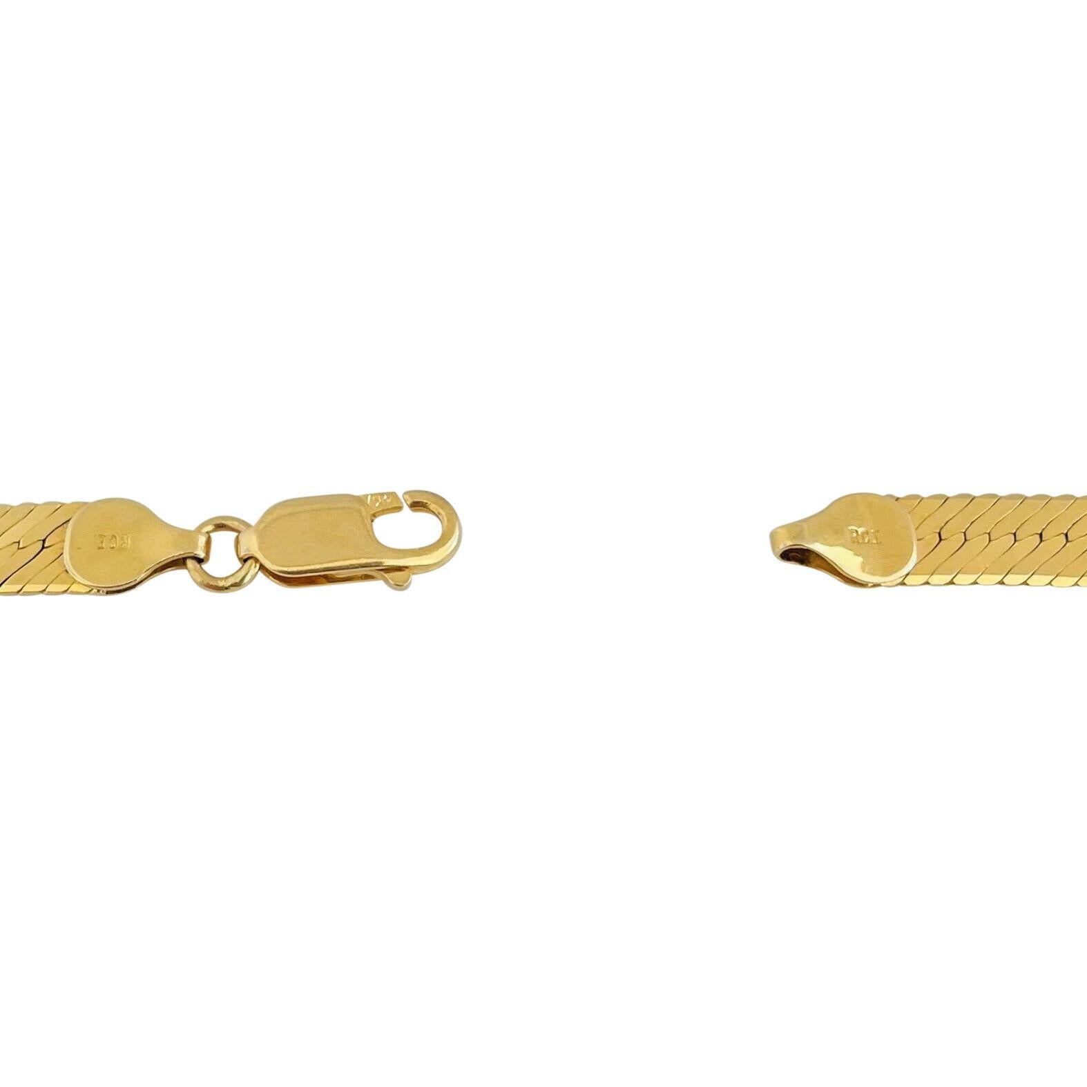 Women's or Men's 14 Karat Yellow Gold Solid Thick Herringbone Link Chain Necklace