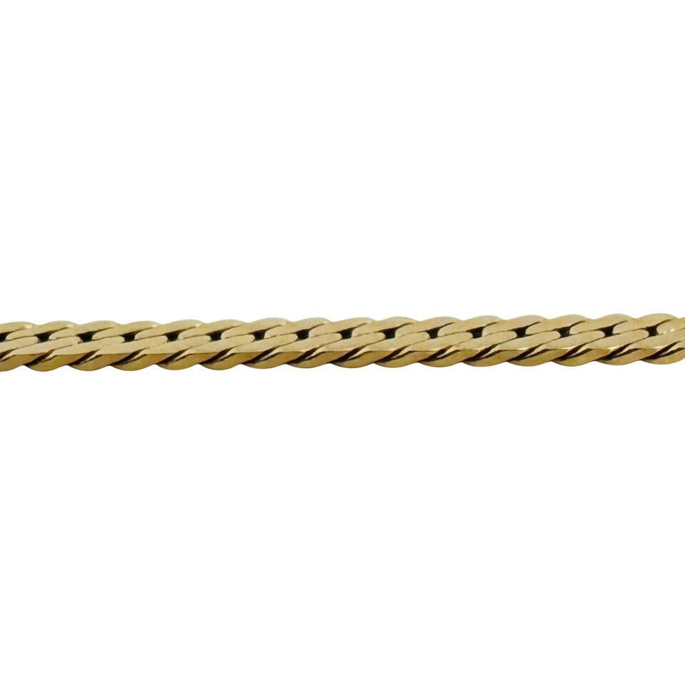 14k Yellow Gold 29.3g Solid Thick 4mm Herringbone Link Chain Necklace Italy 28