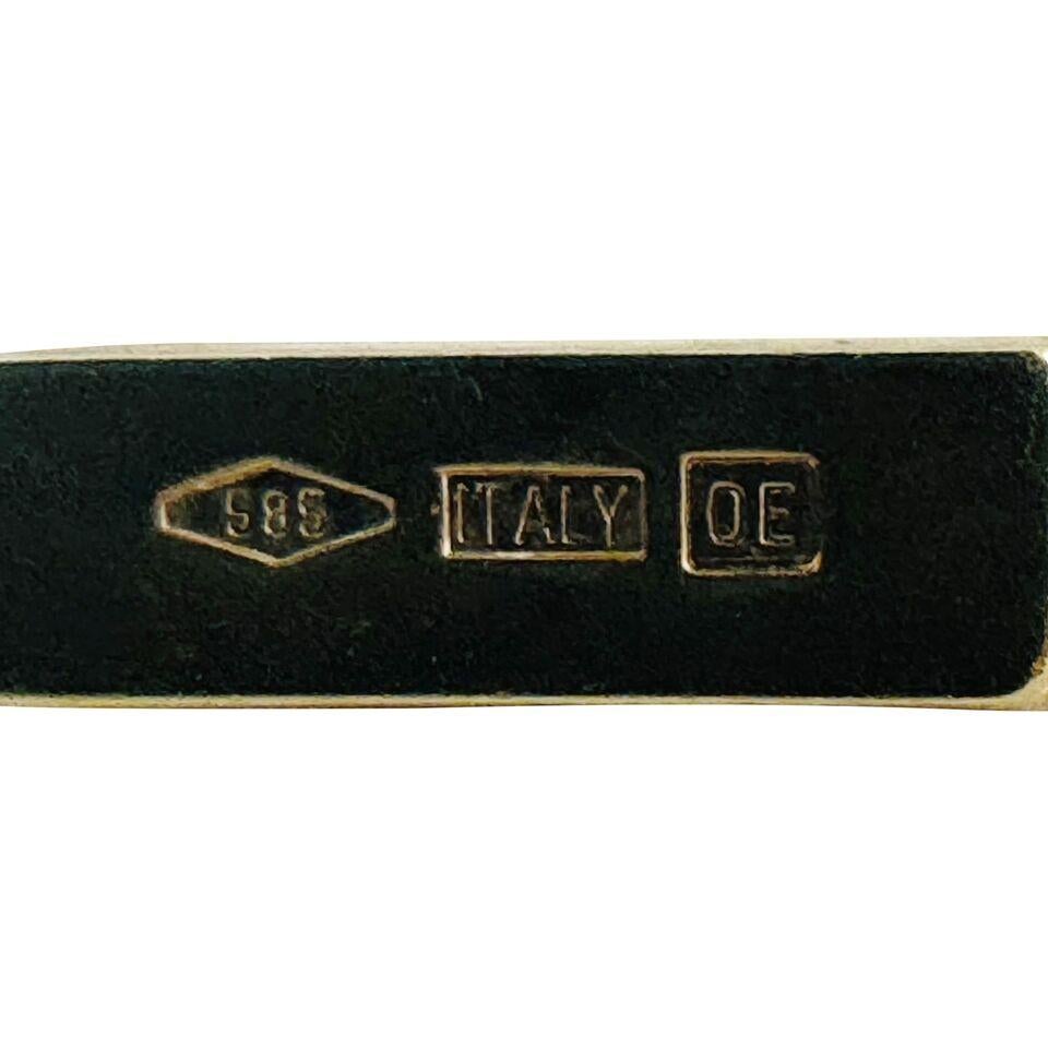 14 Karat Gelbgold Massiv Dickes Fischgräten Gliederkette Halskette Italien 1