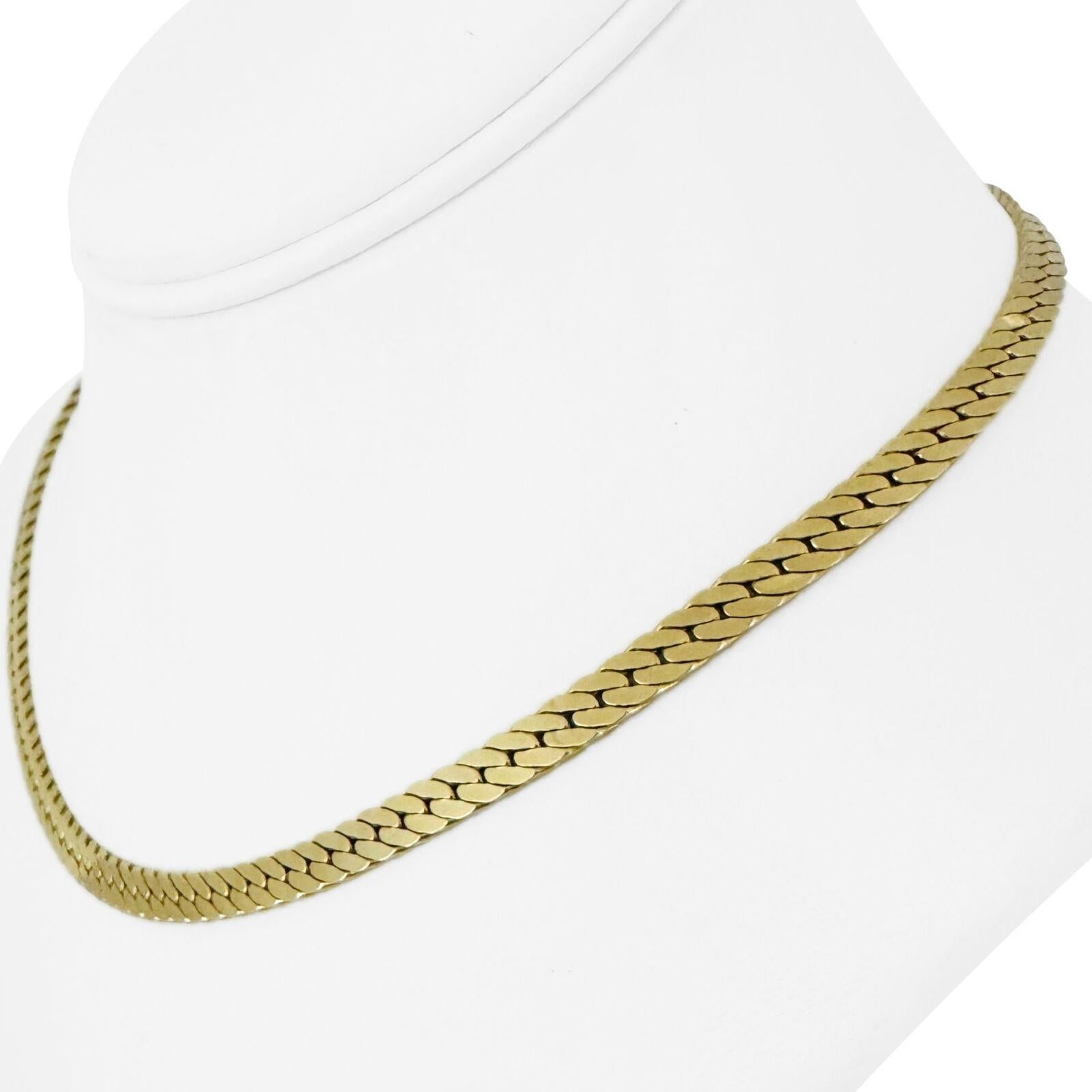 14k Gelbgold 27,9g solide dicke 4,5 mm Fischgrätenkette Italien 16,5