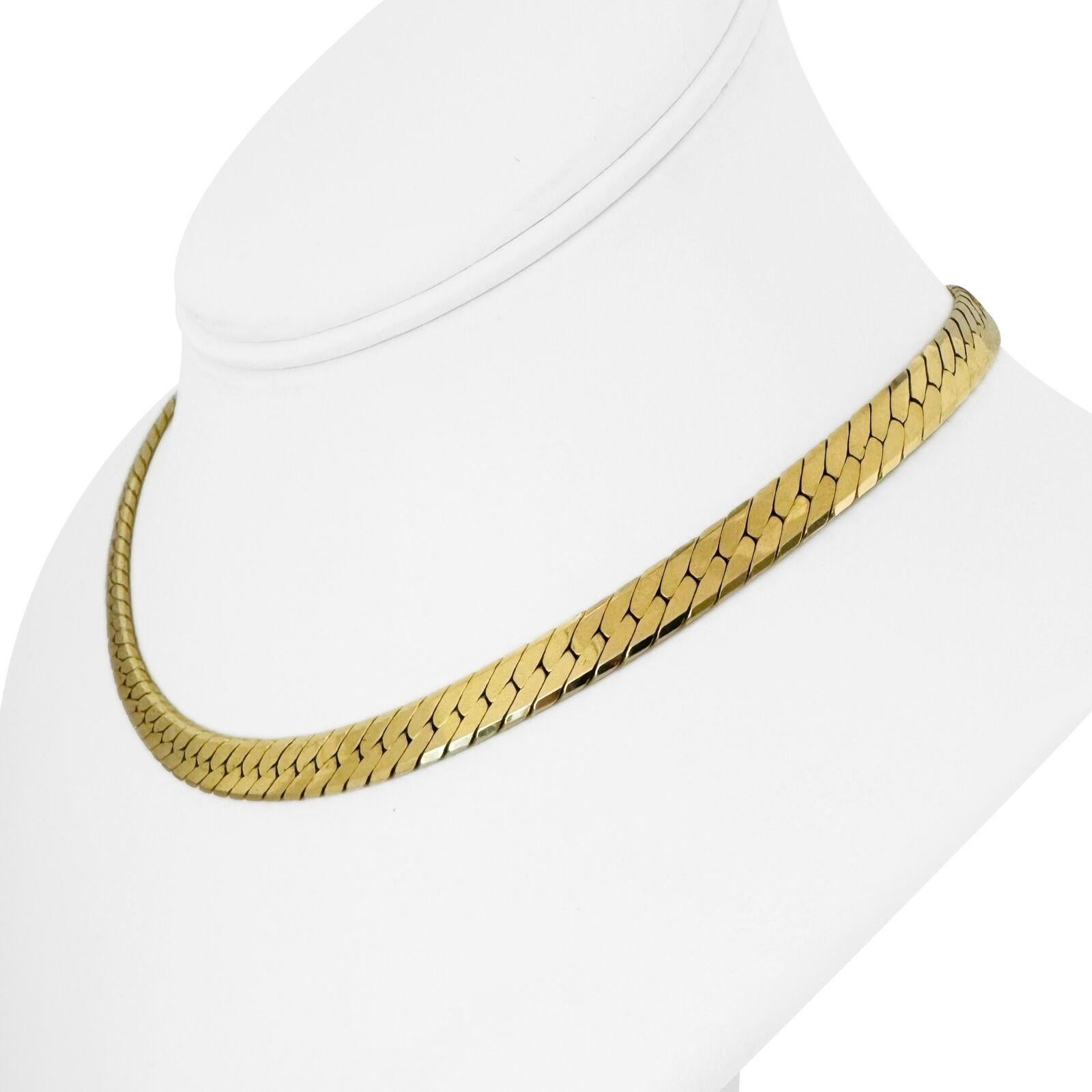 14k Gelbgold 45,4g solide dicke 6,5mm Fischgrätenkette Italien 16