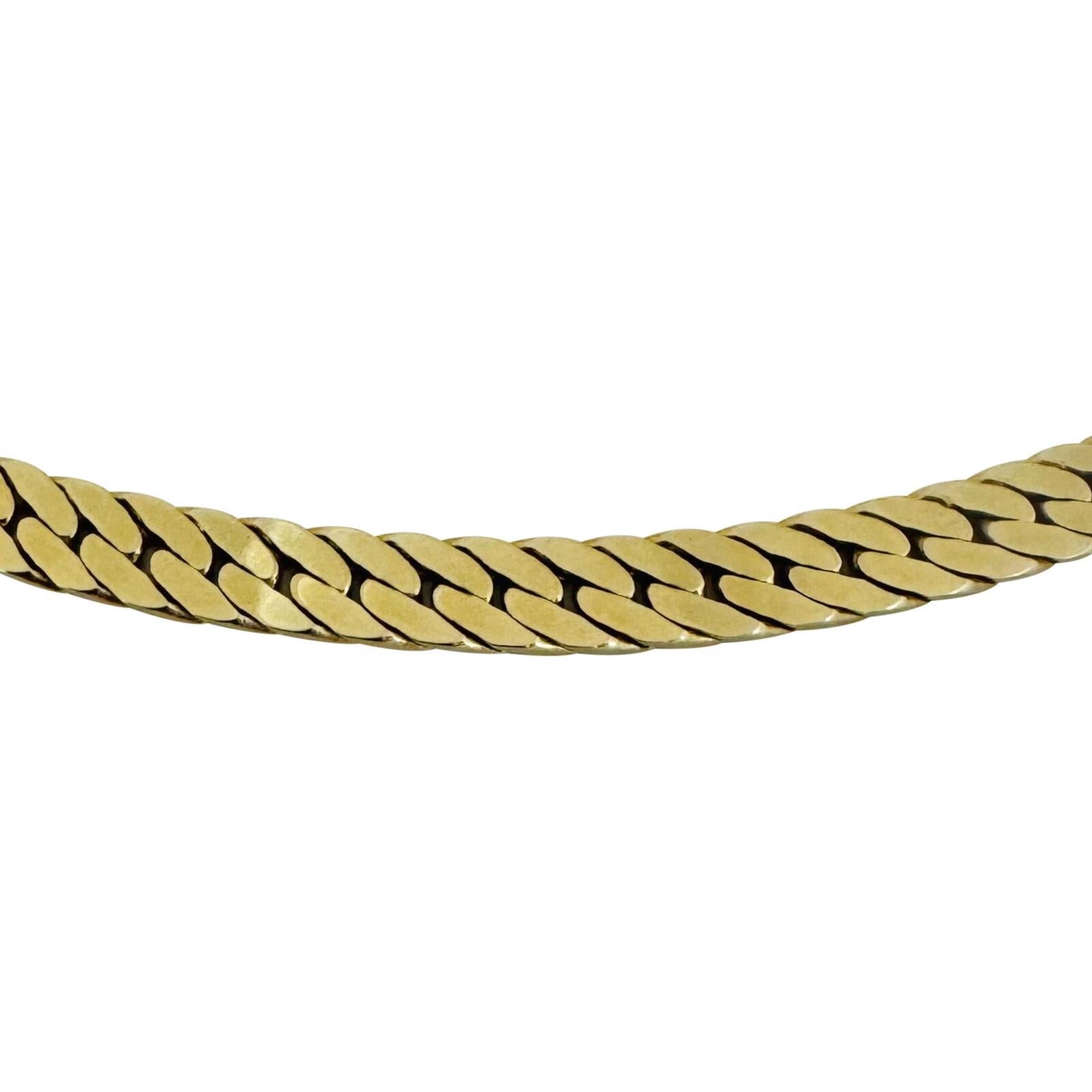 14 Karat Gelbgold Massiv Dickes Fischgrät A Link Halskette Italien im Zustand „Gut“ in Guilford, CT
