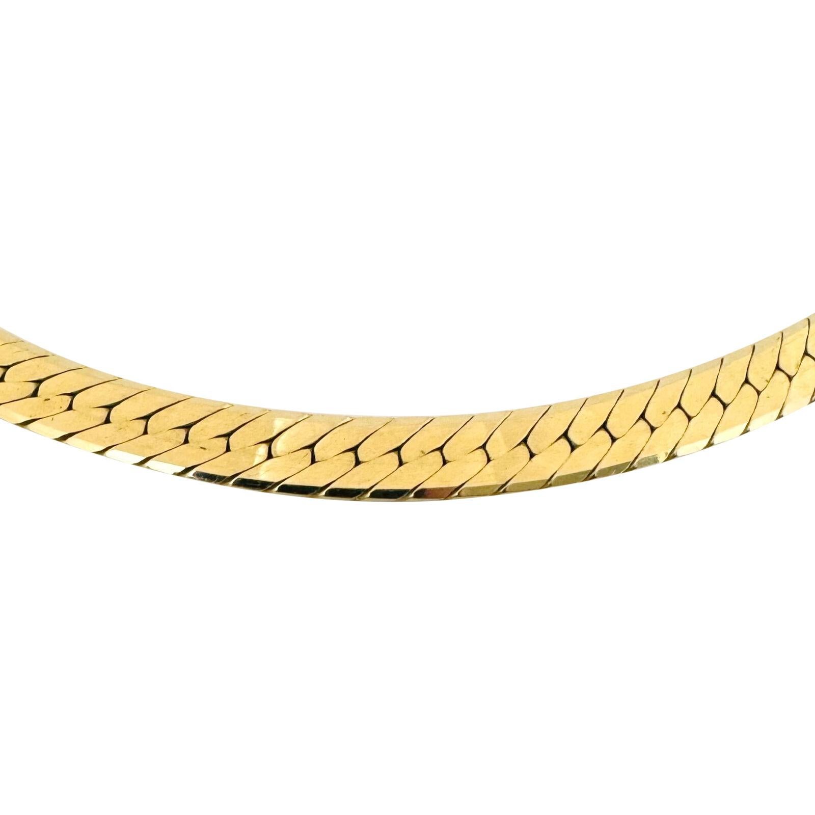 14 Karat Gelbgold Massiv Dickes Fischgrät A Link Halskette Italien im Zustand „Gut“ in Guilford, CT