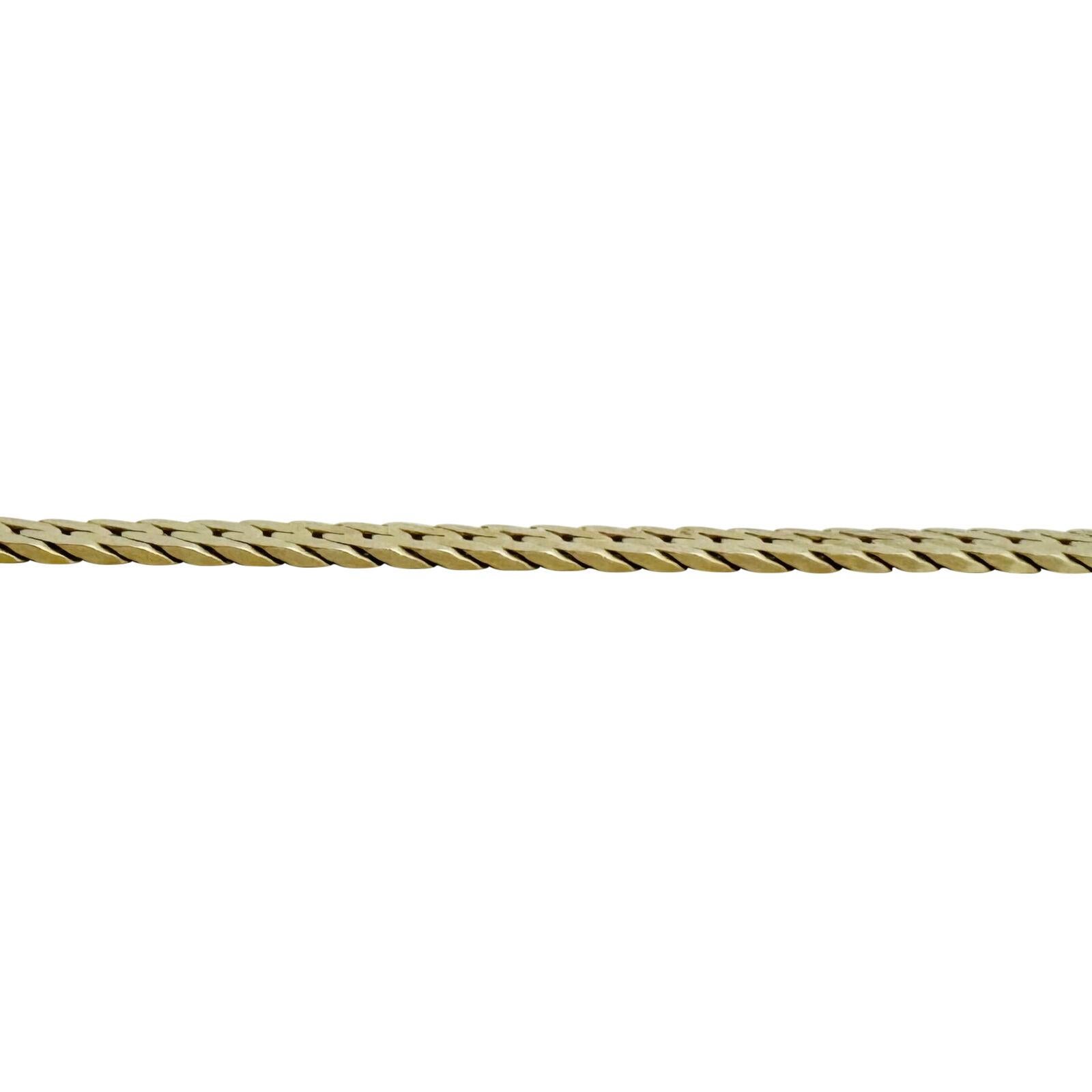 14 Karat Gelbgold Massiv Dickes Fischgrät A Link Halskette Italien für Damen oder Herren