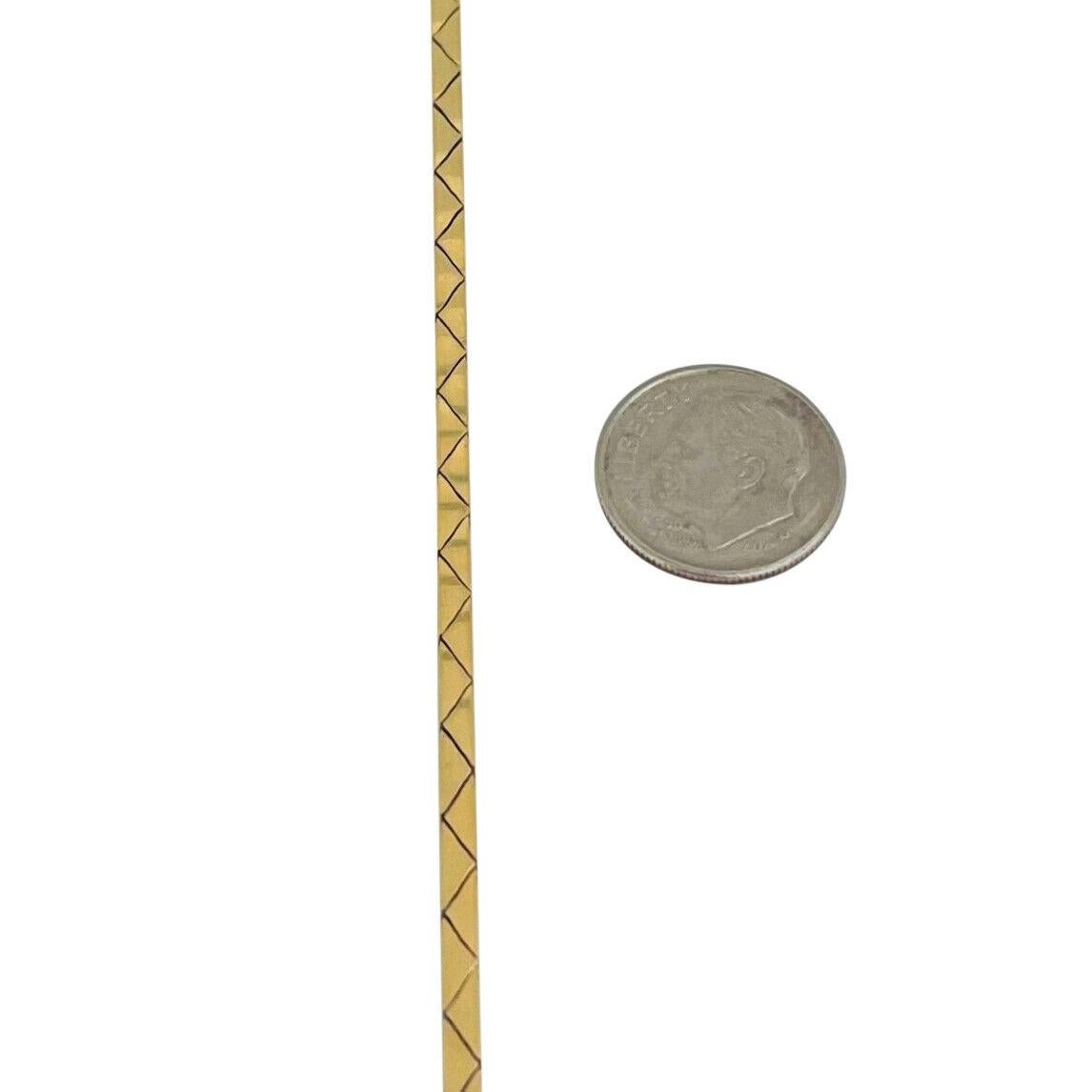 14 Karat Gelbgold massive, dicke, dreieckige Kobra-Gliederkette 1