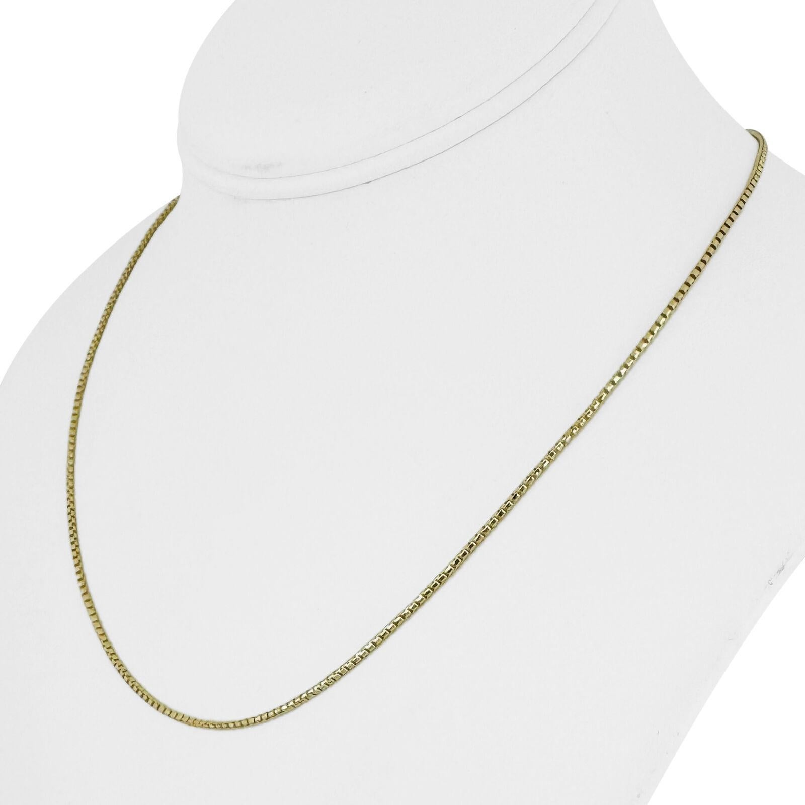 14k Gelbgold 5.2g solide dünne 1mm Box Link Kette Halskette 18