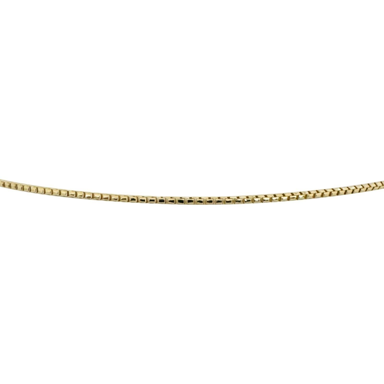 14 Karat Gelbgold massiv dünne Box Link Kette Halskette im Zustand „Gut“ in Guilford, CT