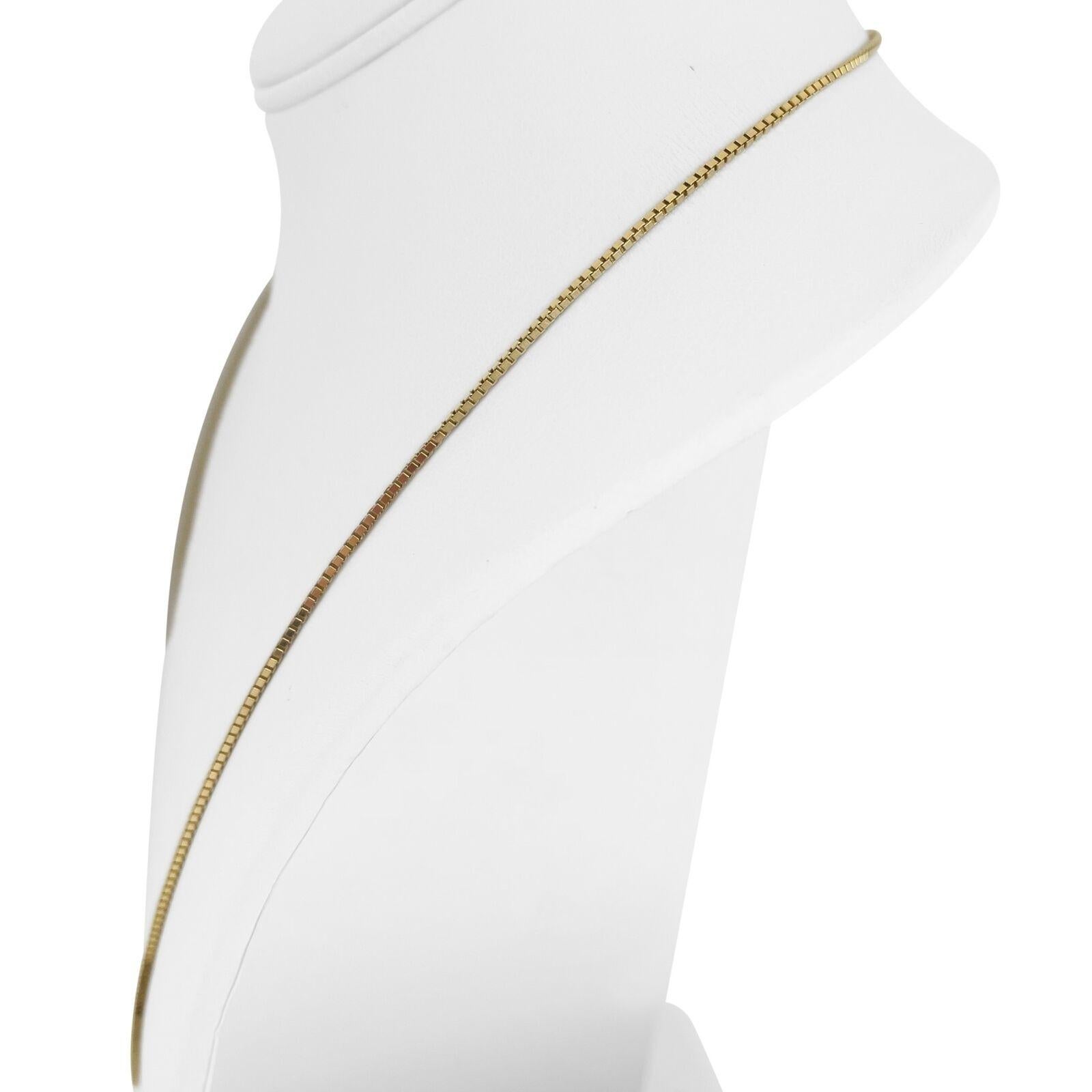 14k Yellow Gold 7.5g Solid Thin 1mm Box Link Chain Necklace Italy 24