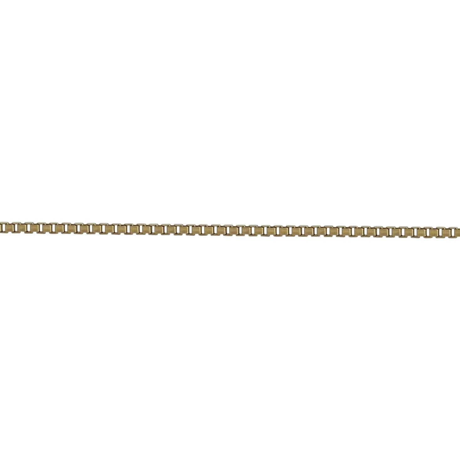 Women's or Men's 14 Karat Yellow Gold Solid Thin Box Link Chain Necklace, Italy