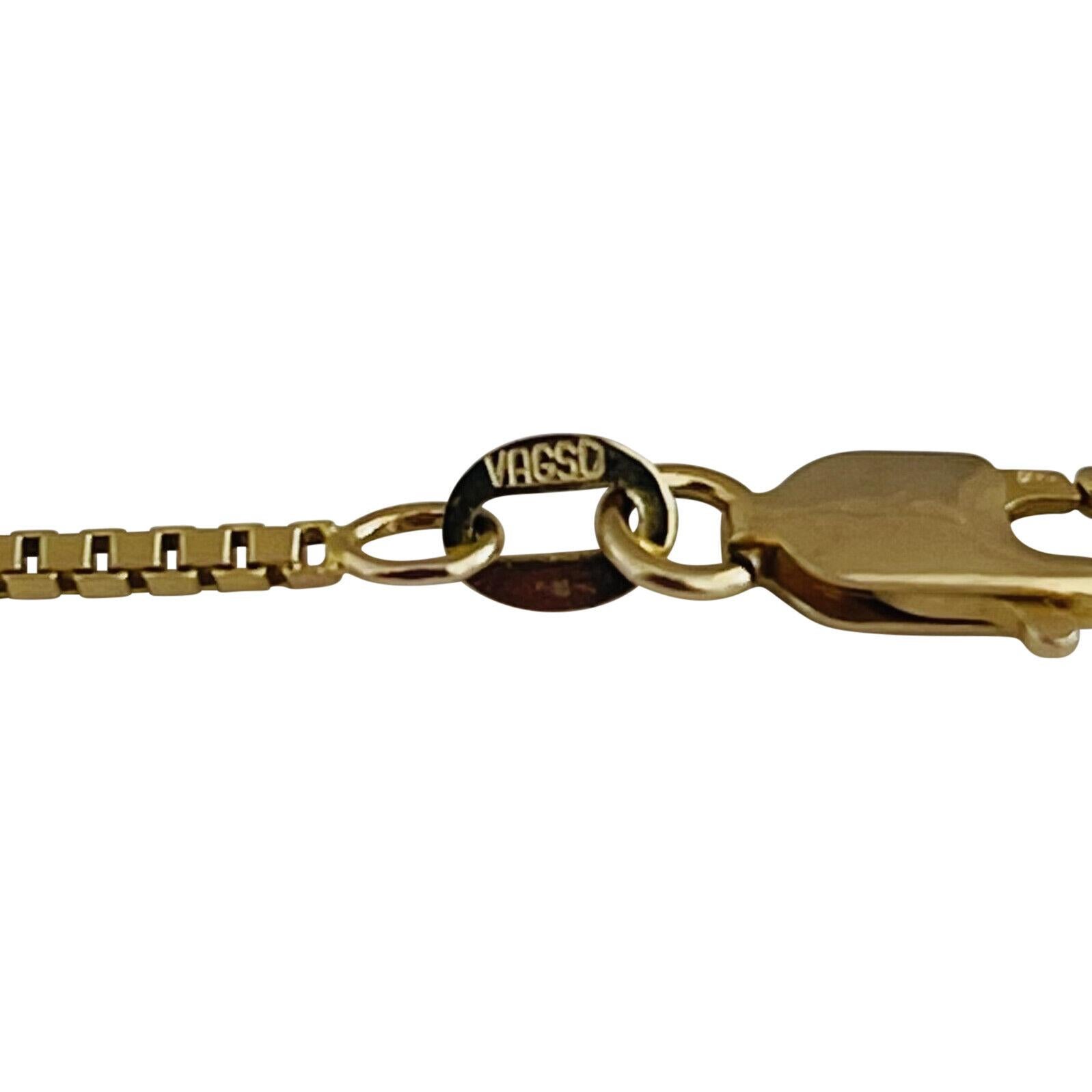 14 Karat Yellow Gold Solid Thin Box Link Chain Necklace, Italy 4