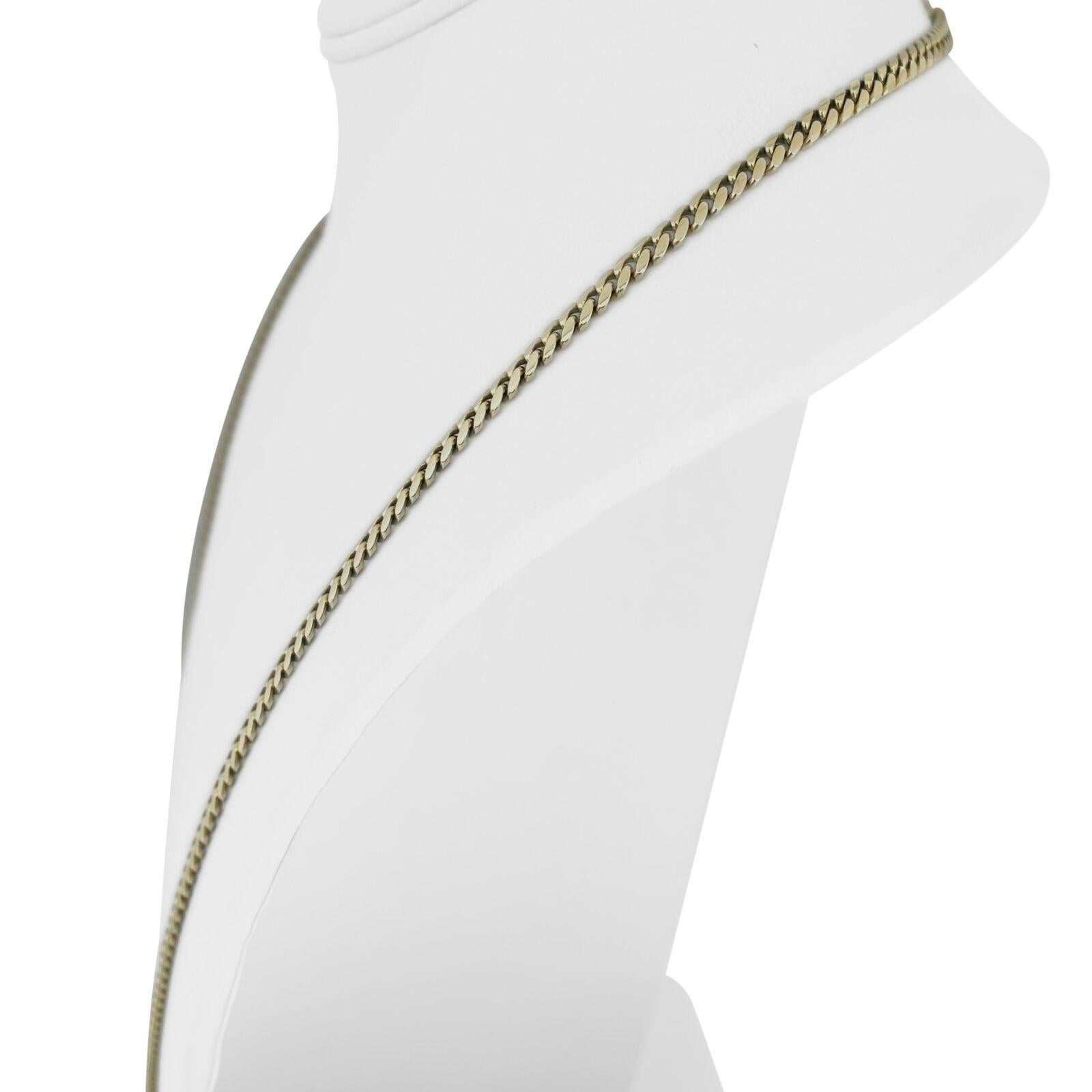 14k Yellow Gold 27.7g Solid Thin 4mm Cuban Curb Link Chain Necklace 26