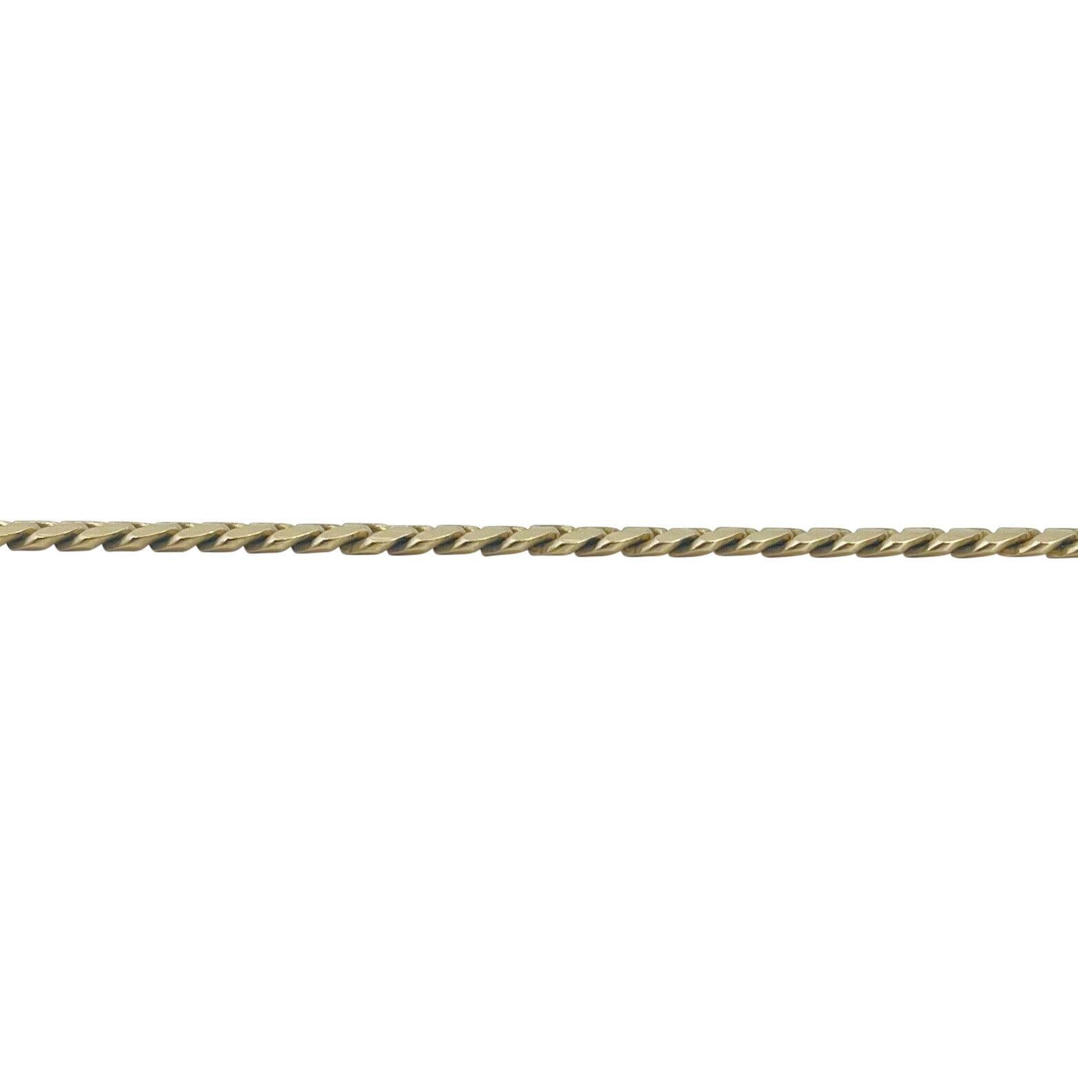14 Karat Yellow Gold Solid Thin Cuban Curb Link Chain Necklace In Good Condition In Guilford, CT