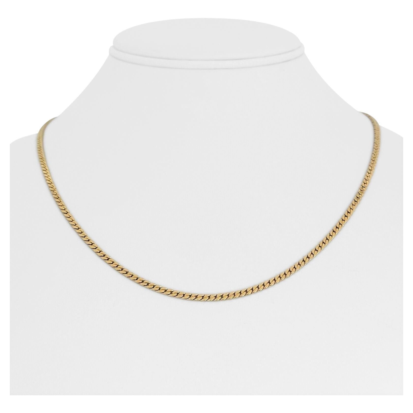 14 Karat Yellow Gold Solid Flat Curb Link Chain Necklace South Africa