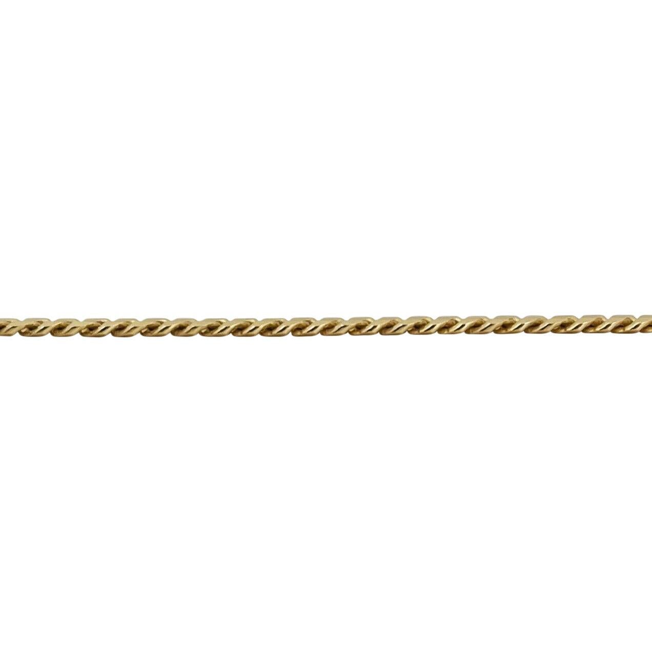 Women's 14 Karat Yellow Gold Solid Thin Curb Link Chain Necklace Italy