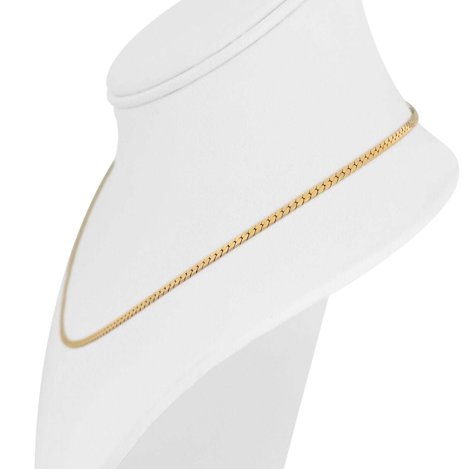 14k Gelbgold 7.2g solide dünne 2mm Fischgrätenkette Halskette Italien 18