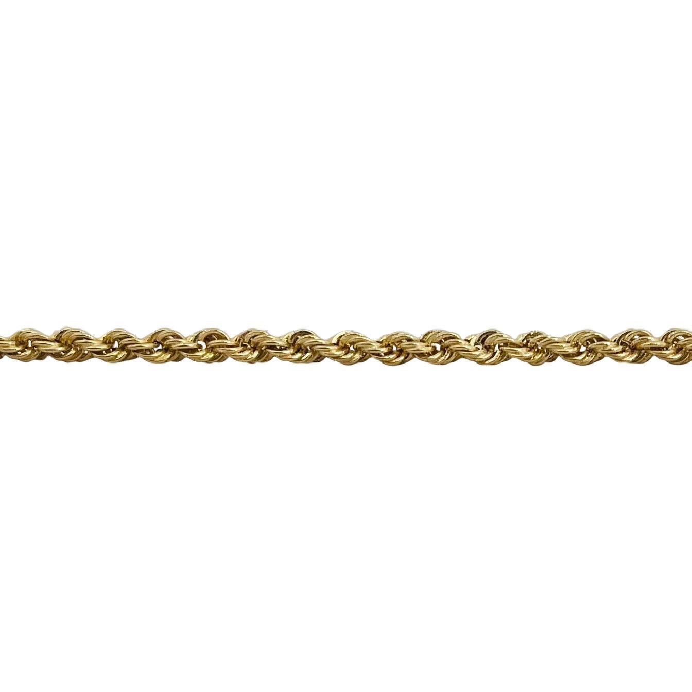 Women's or Men's 14 Karat Yellow Gold Solid Thin Rope Chain Necklace