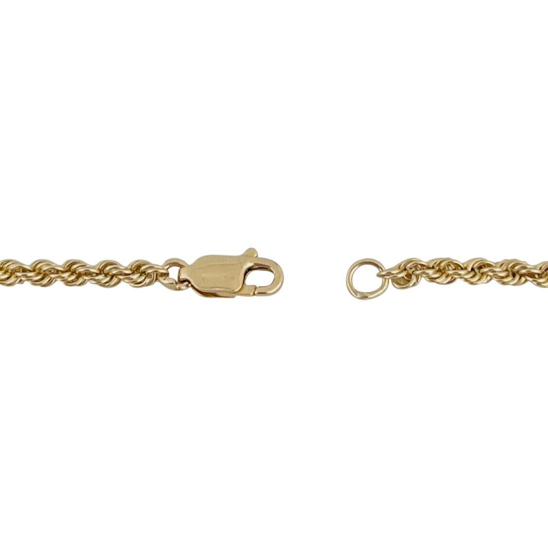 14 Karat Yellow Gold Solid Thin Rope Chain Necklace 2