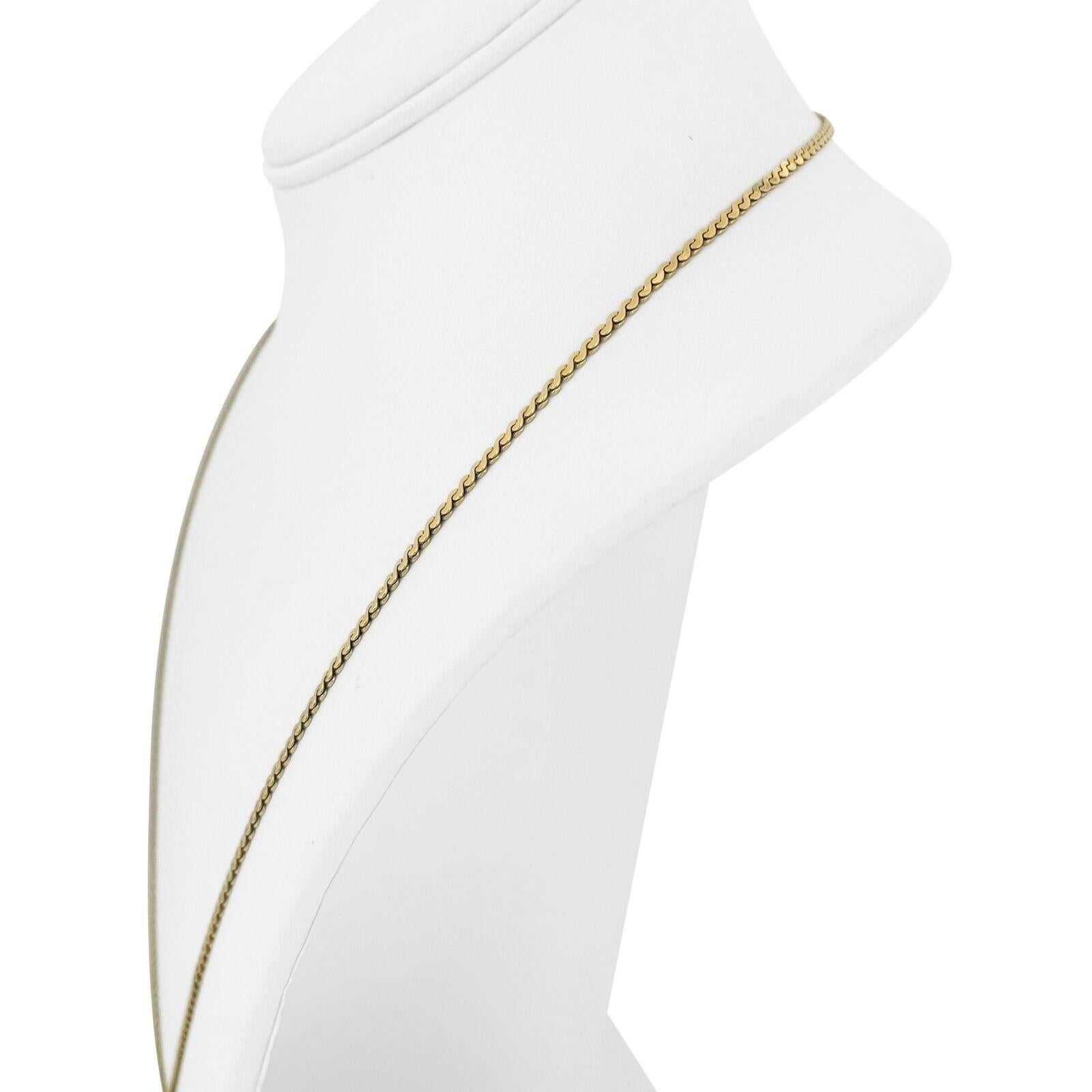 14k Yellow Gold 9.8g Solid Thin 2mm Serpentine Link Chain Necklace 24