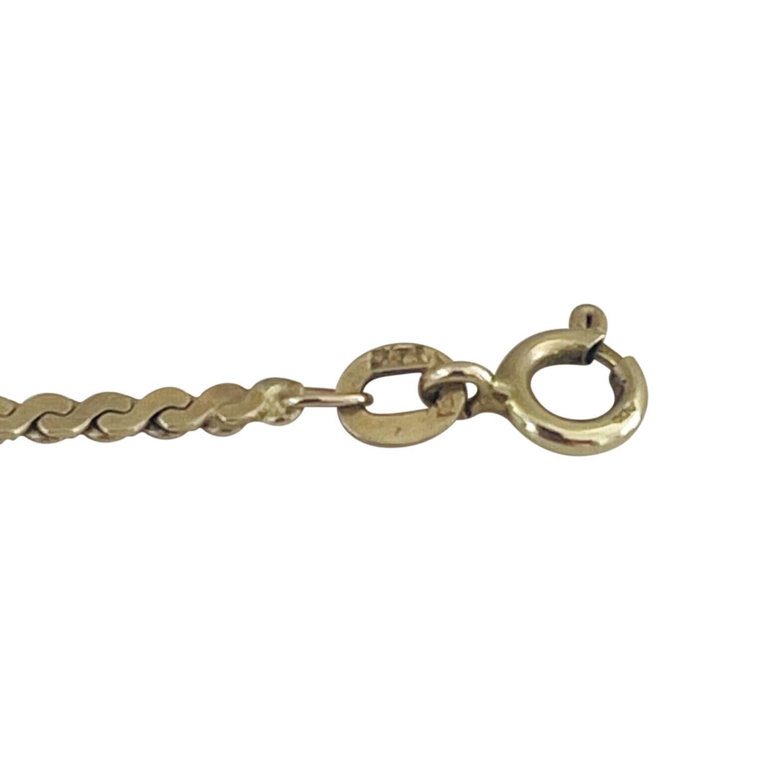 14 Karat Yellow Gold Solid Thin Serpentine Link Chain Necklace  2