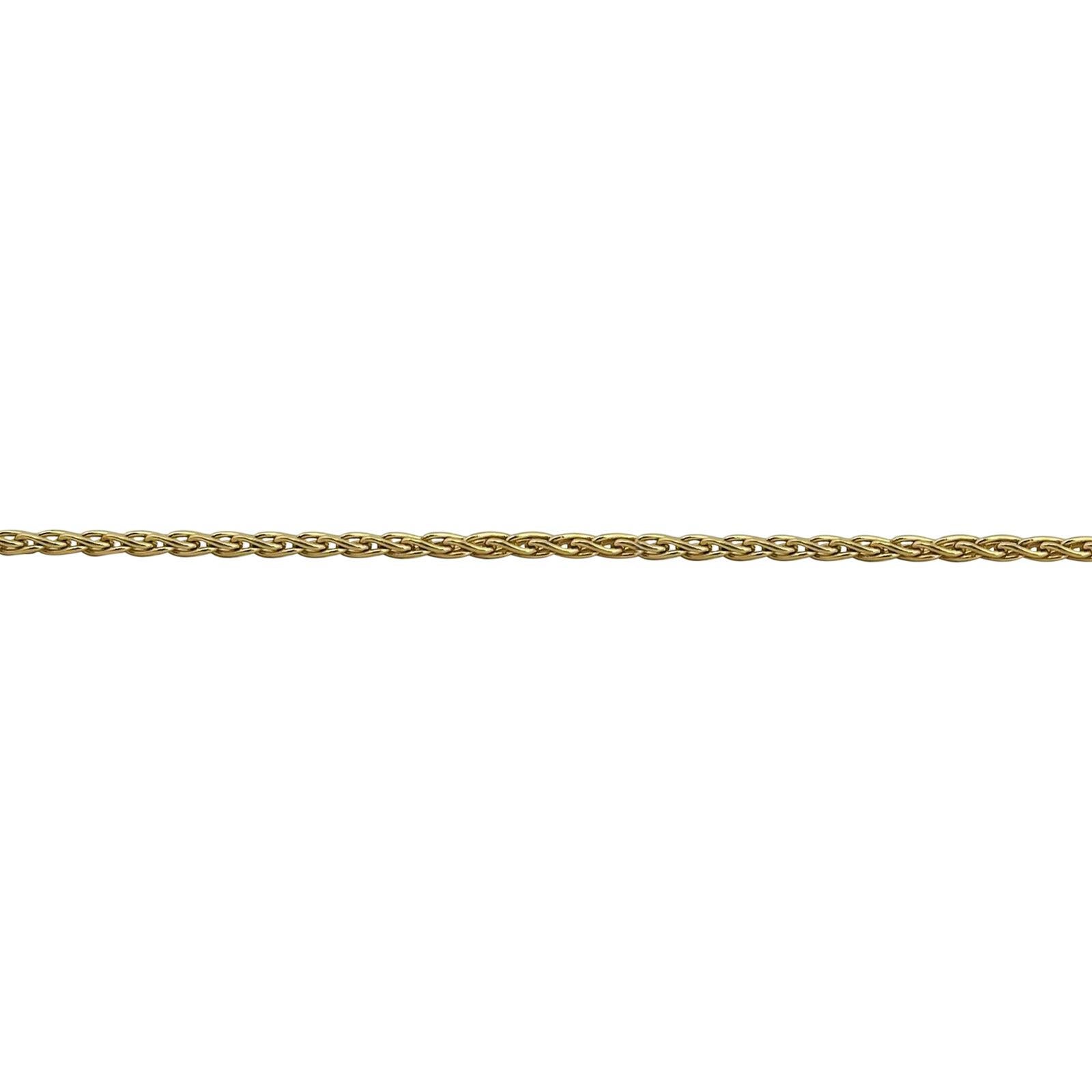 Women's or Men's 14 Karat Yellow Gold Solid Thin Spiga Wheat Link Chain Necklace 