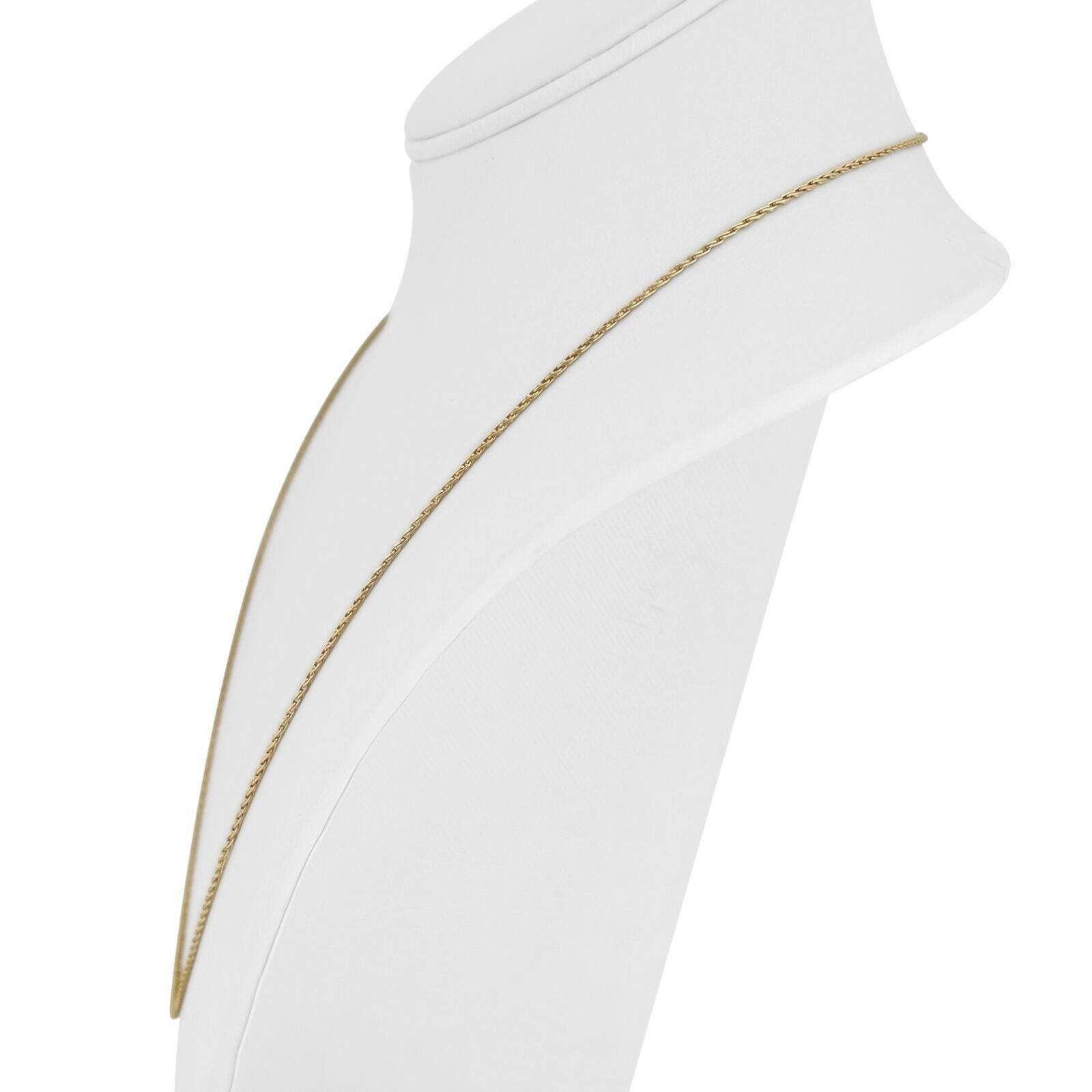 14k Yellow Gold 5.8g Solid Thin 1mm Wheat Link Chain Necklace 24