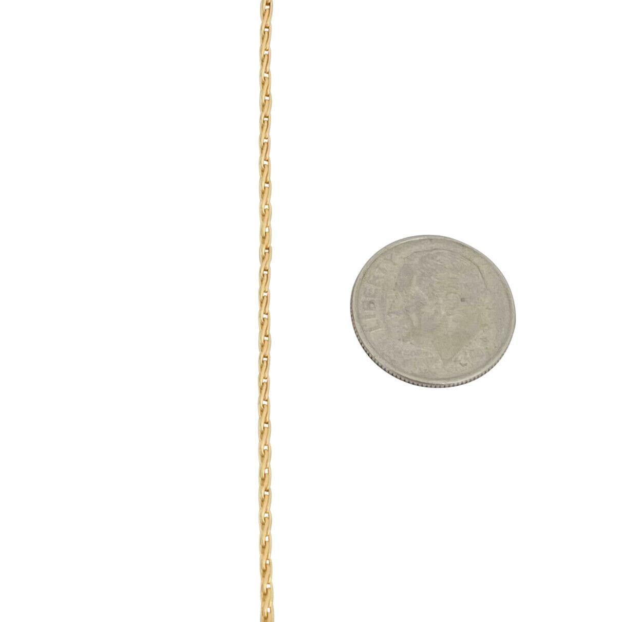 14 Karat Yellow Gold Solid Thin Wheat Link Chain Necklace In Good Condition In Guilford, CT