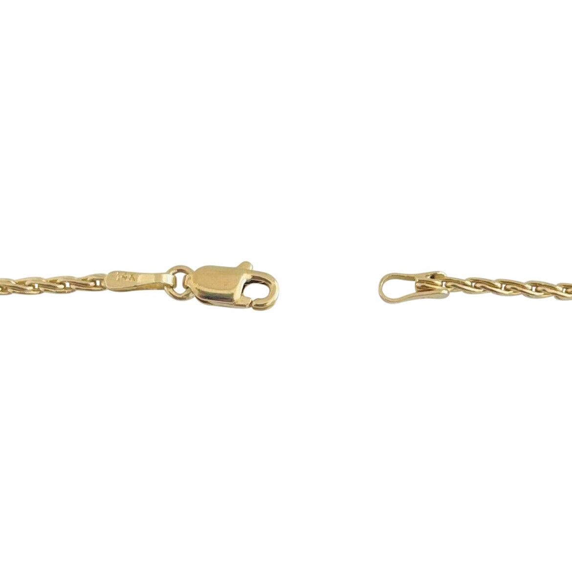 Women's or Men's 14 Karat Yellow Gold Solid Thin Wheat Link Chain Necklace