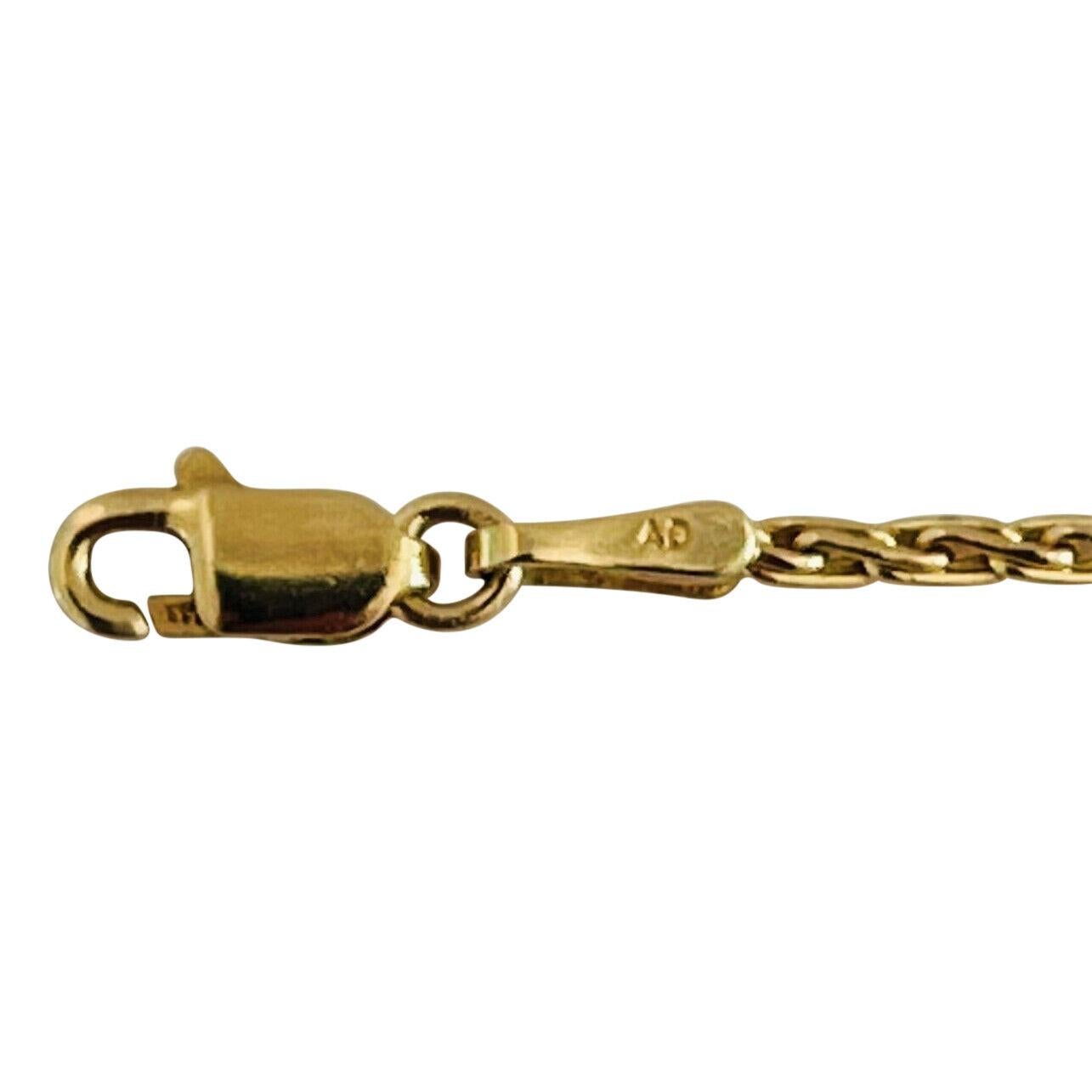 14 Karat Yellow Gold Solid Thin Wheat Link Chain Necklace 2