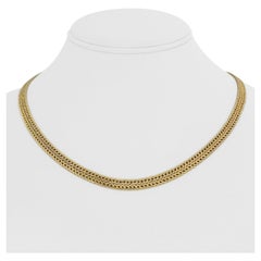 14 Karat Yellow Gold Solid UnoAErre Fancy Link Chain Necklace Italy
