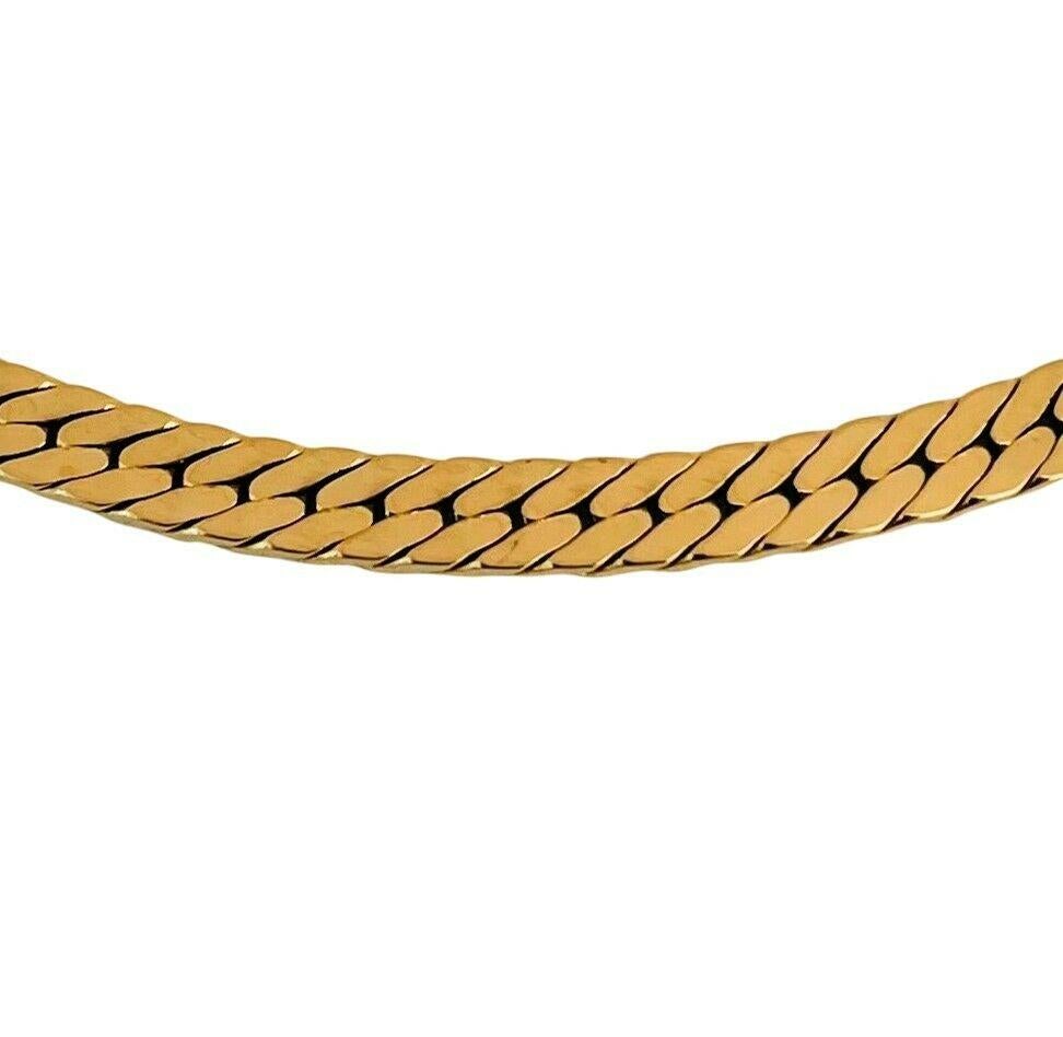 14k Yellow Gold 19.8g Solid 4mm UnoAErre Herringbone Link Necklace Italy 18