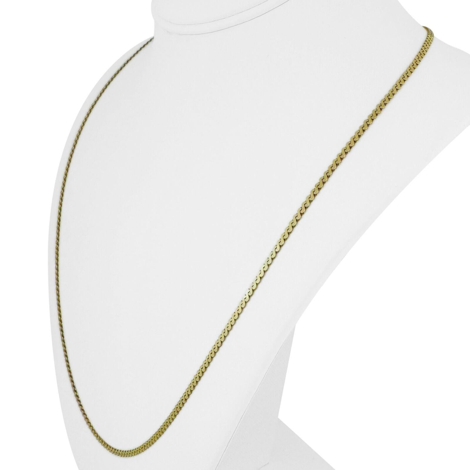 14k Yellow Gold 11.7g Solid UnoAErre 2.5mm Serpentine Link Necklace Italy 24