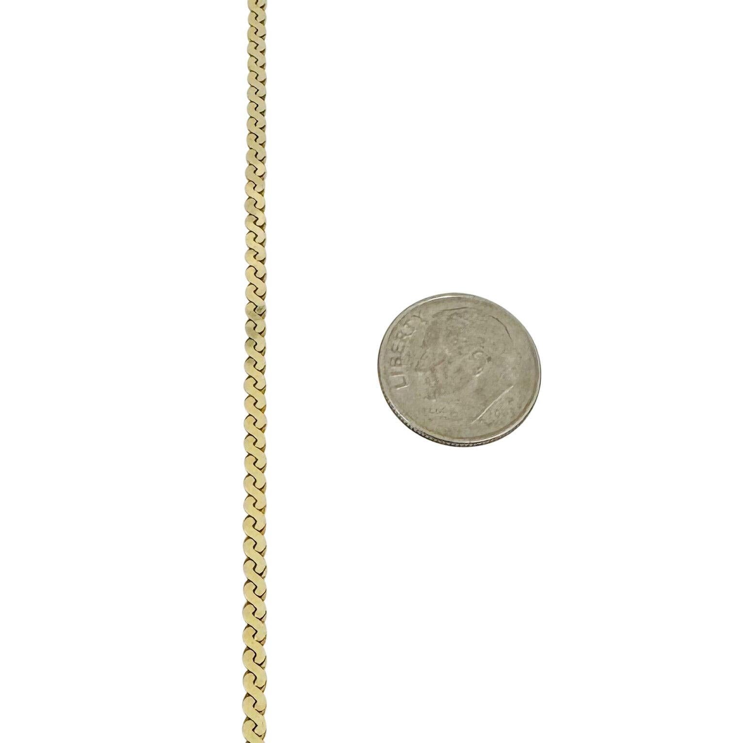 Women's or Men's 14 Karat Yellow Gold Solid UnoAErre Serpentine Link Necklace Italy