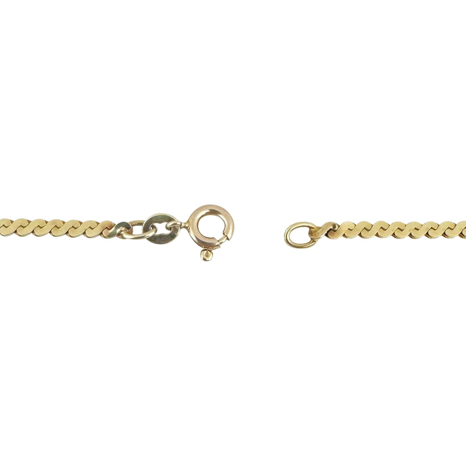 14 Karat Yellow Gold Solid UnoAErre Serpentine Link Necklace Italy 1