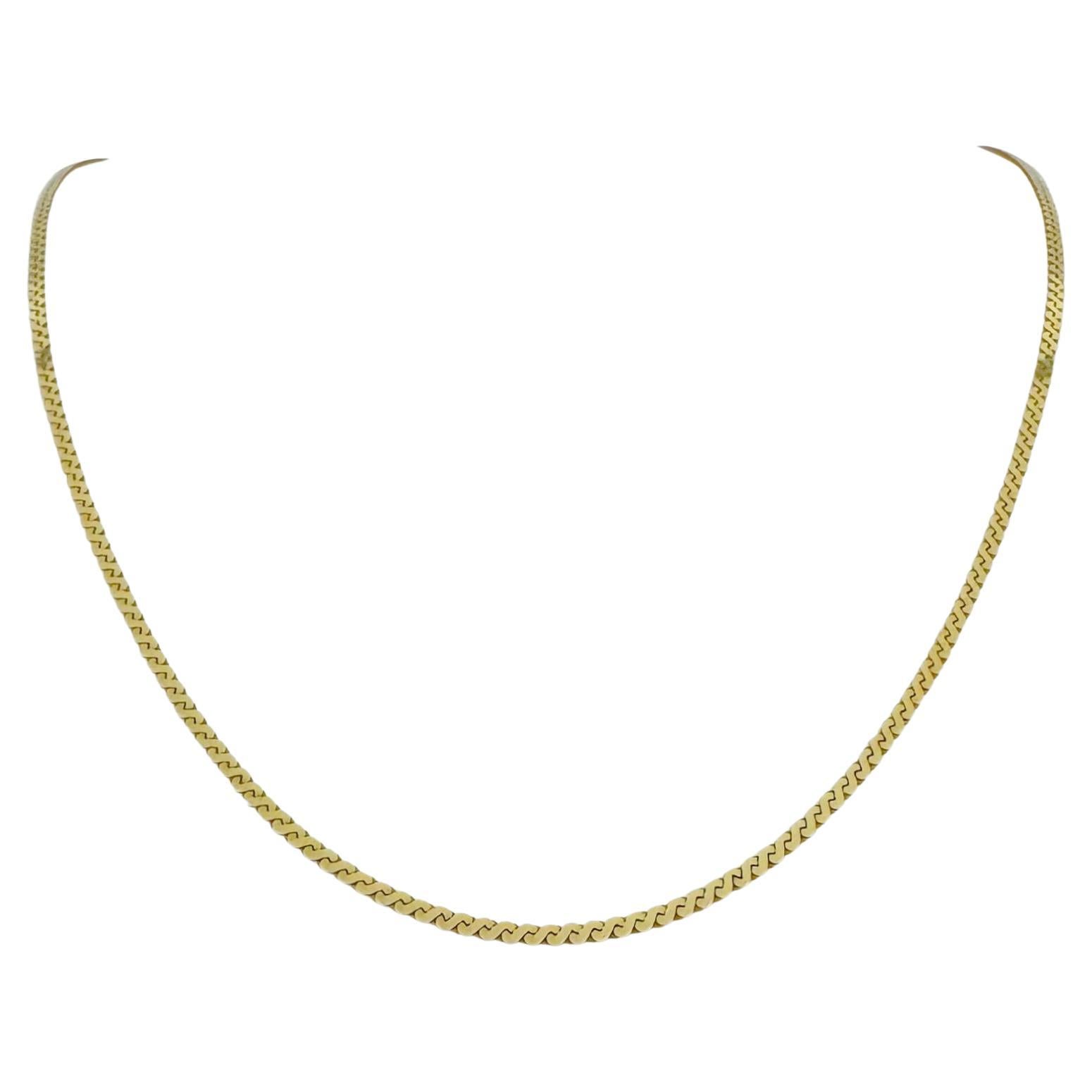 14 Karat Yellow Gold Solid UnoAErre Serpentine Link Necklace Italy