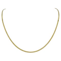 Retro 14 Karat Yellow Gold Solid UnoAErre Serpentine Link Necklace Italy