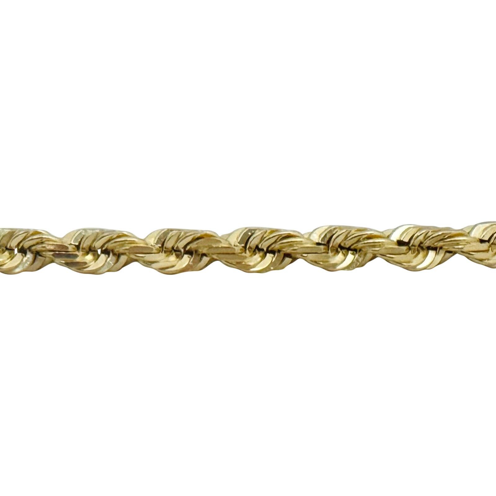 Halskette aus 14 Karat Gelbgold mit massivem, sehr schwerem Diamantschliff und Seil 1