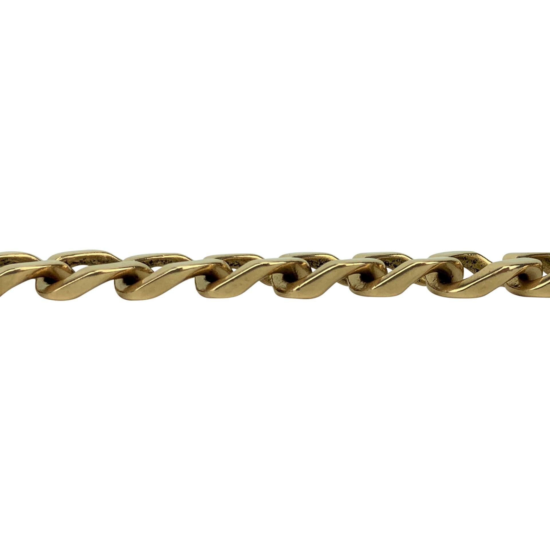 Women's 14 Karat Yellow Gold Solid Wide Curb Link Bracelet