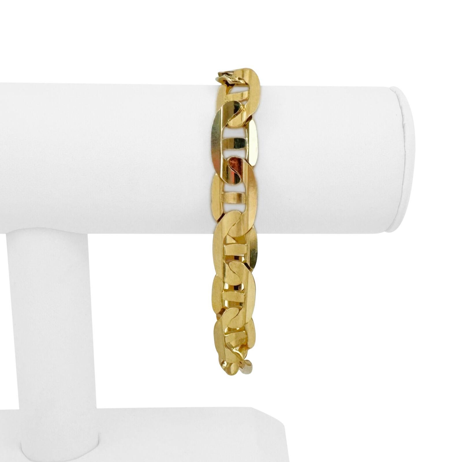 14k Gelbgold 33,4g solide breite 12mm Mariner Gucci Link Armband Italien 8