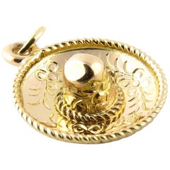 14 Karat Yellow Gold Sombrero Charm