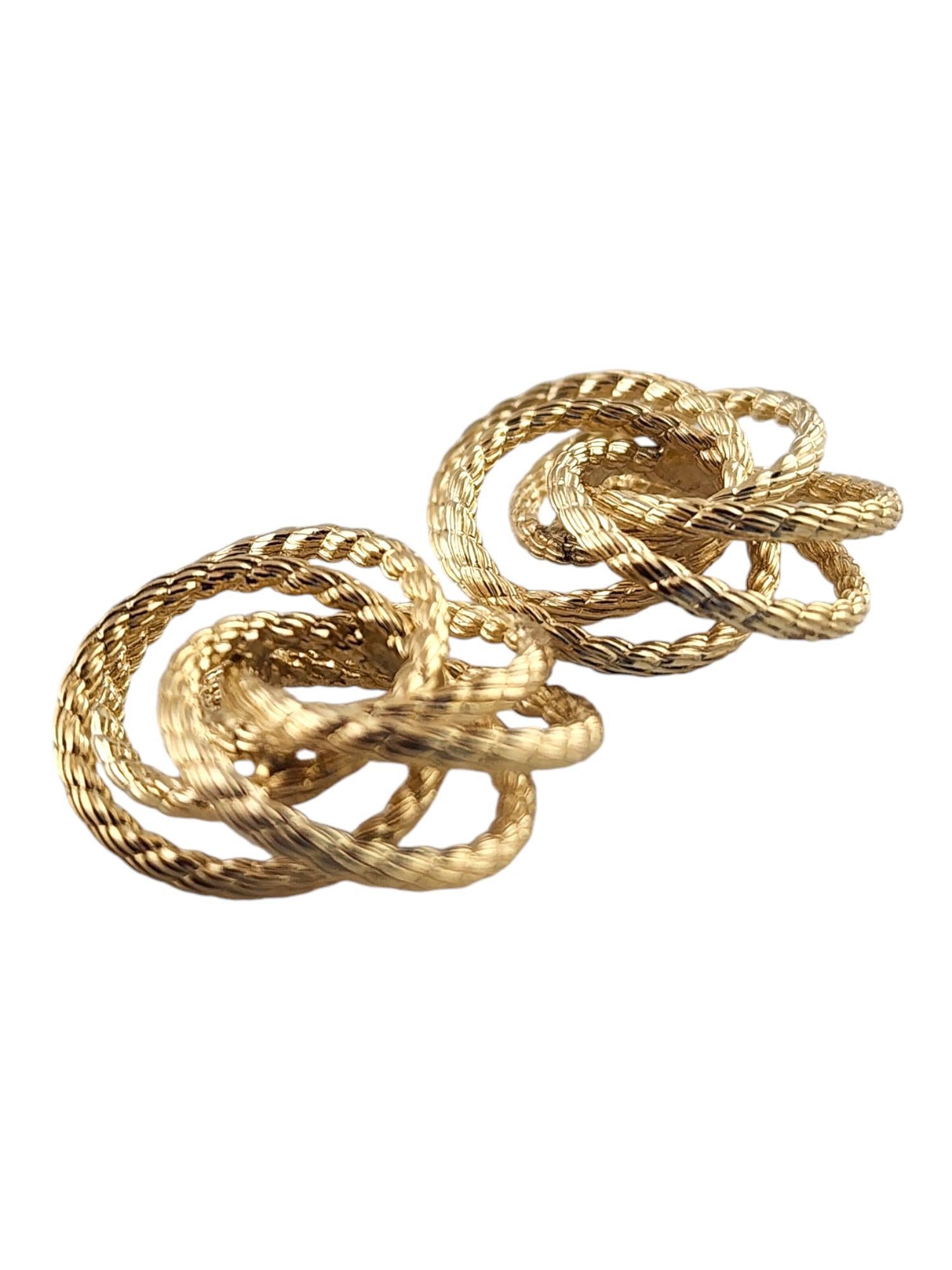 14 Karat Yellow Gold Spiral Circle Earring Jackets #19016 In Good Condition For Sale In Washington Depot, CT