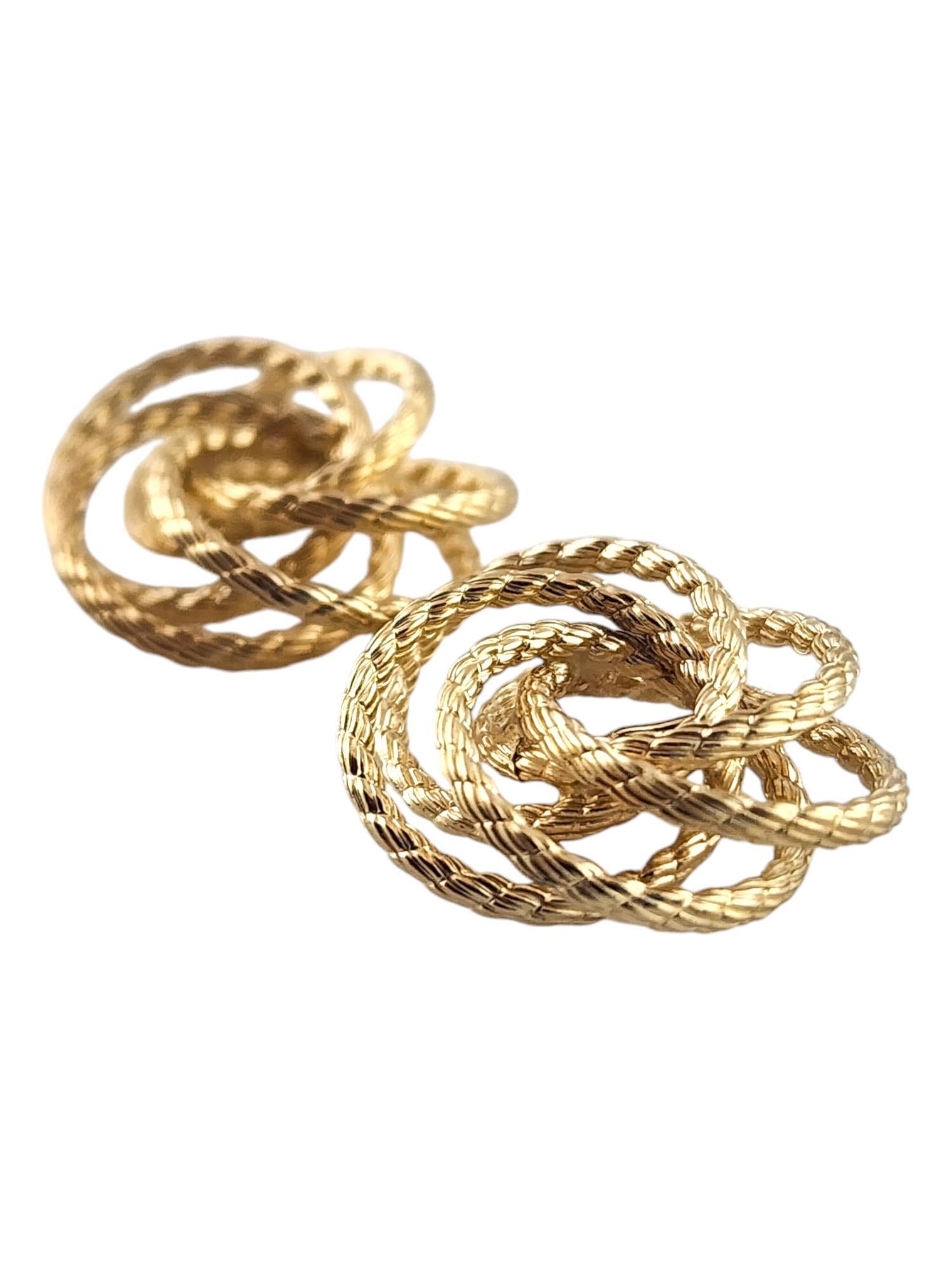 Women's 14 Karat Yellow Gold Spiral Circle Earring Jackets #19016 For Sale