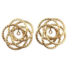 14 Karat Yellow Gold Spiral Circle Earring Jackets #19016