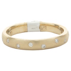 14 Karat Gelbgold Ring mit gekräuselten Diamanten