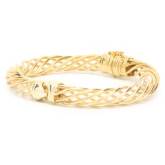 14 Karat Yellow Gold Spun Bangle Bracelet