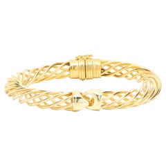 14 Karat Yellow Gold Spun Bangle Bracelet