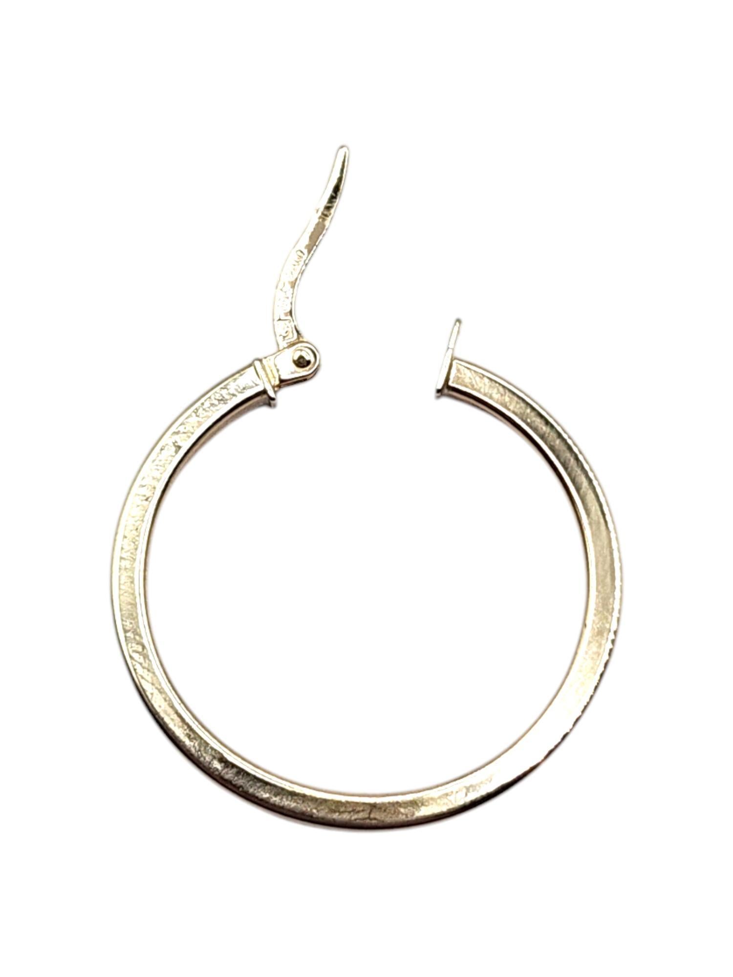 Pendientes de oro amarillo de 14 quilates en forma de aro circular de tubo cuadrado #20460 en venta 2