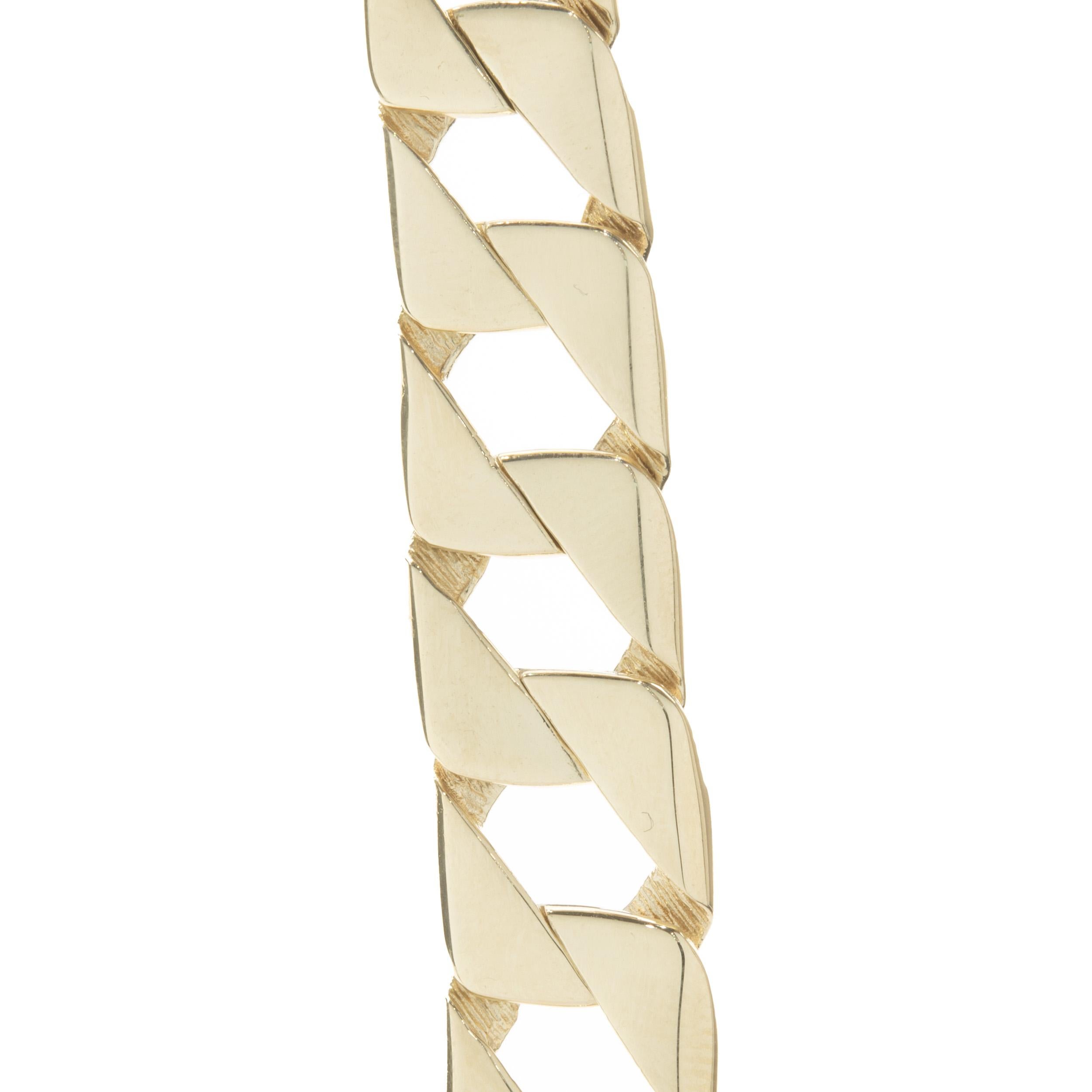 14 Karat Gelbgold Quadratisches kubanisches Gliederarmband im Zustand „Hervorragend“ in Scottsdale, AZ